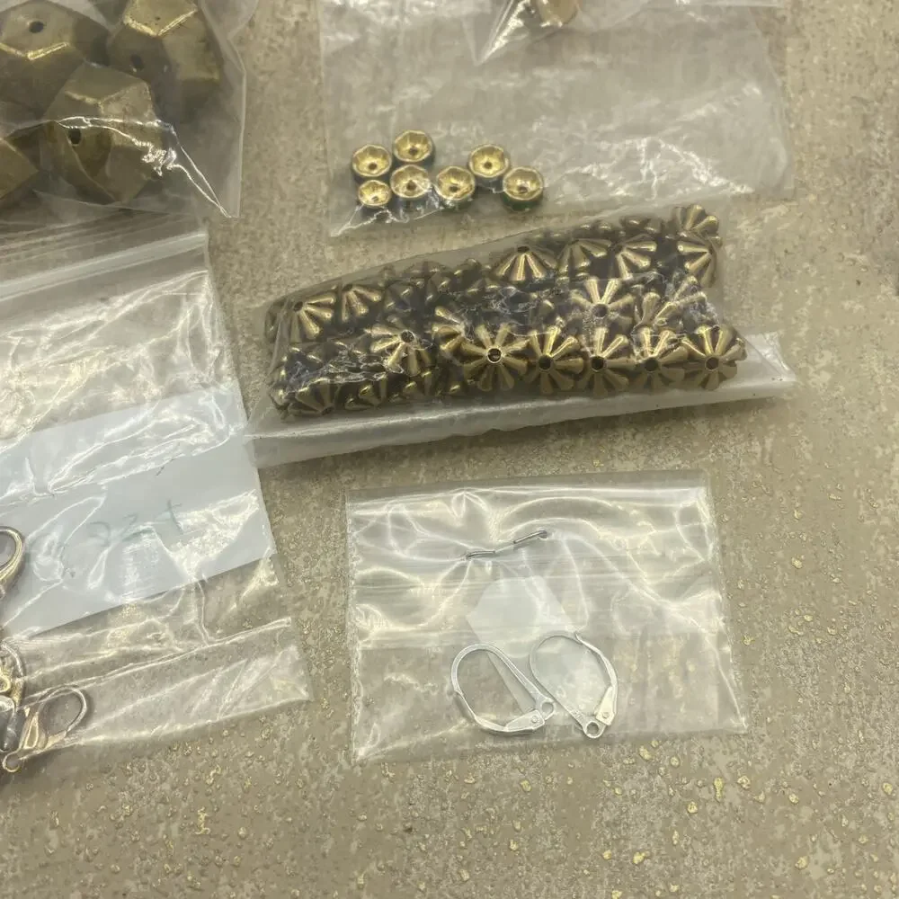 ASSORTED MIXED LOT JEWELRY CRAFT MAKING FINDINGS CLASPS BACKINGS HOOKS BEADS NEW